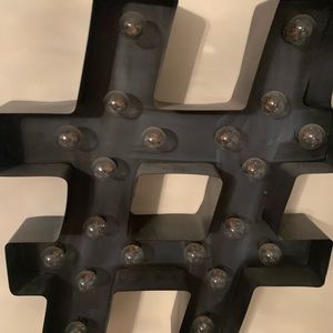 light up giant hashtag sign